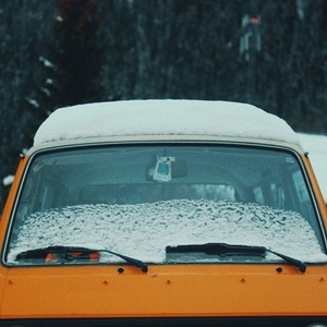 winter car windshield
