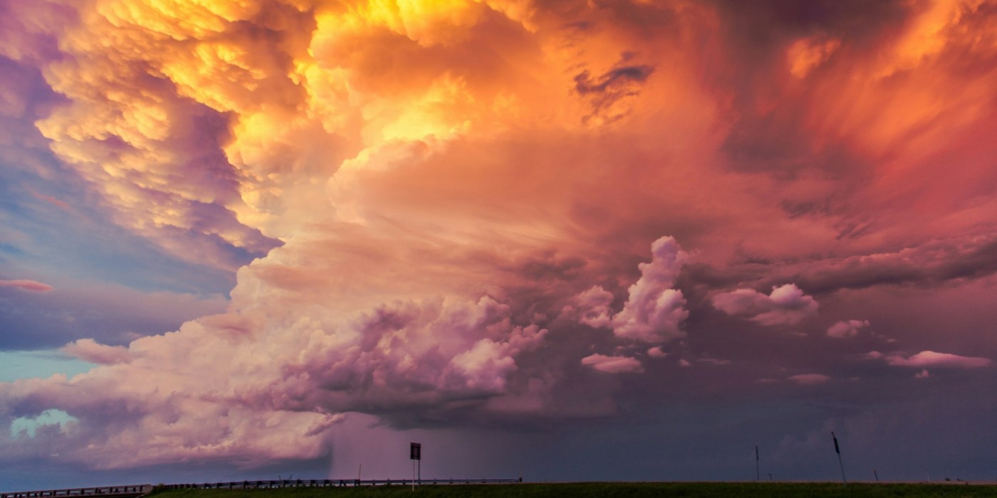 Storm at sunset